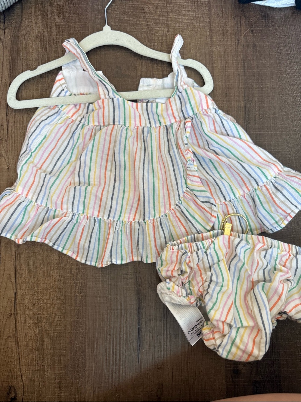 GAP Multicolor Striped Ruffle Tank & Bloomer Set